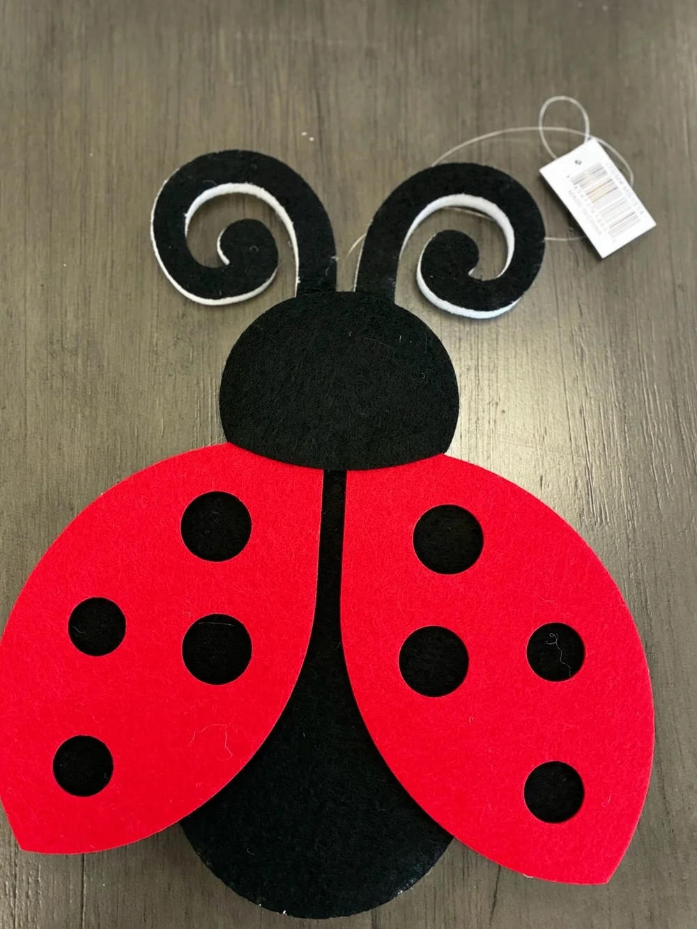 Pair of foam Ladybugs wreath decoration, party decorations black/ red seasonal